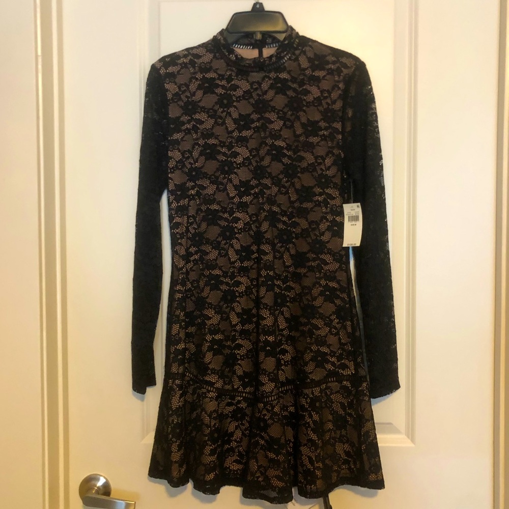 NWT Black and Tan Long Sleeve Lace Dress Wayfair